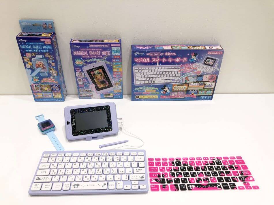 ディズニー＆ディズニー/ピクサーキャラクター　マジカルスマートノート&ウォッチ（ブルー）&キーボードセット